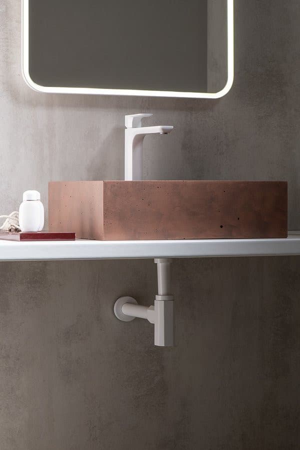 SPY Bateria umywalkowa wysoka z przedłużoną wylewką, biały mat