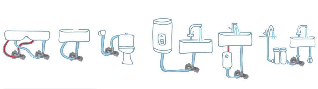 ARCO zawór kątowy podwójny A-80 1/2"x3/8"x3/8",dwudrożny, anticalc