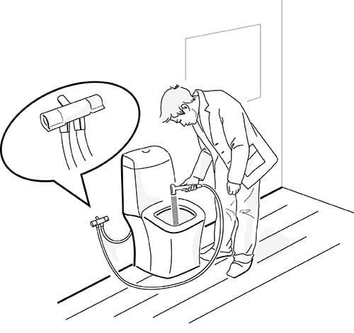 Słuchawka bidetowa i podwójny zawór do podłączenia wody do zbiornika WC