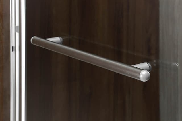 RIONI parawan wannowy podnoszony pneumatycznie, szer. 710mm, srebrny, szkło czyste