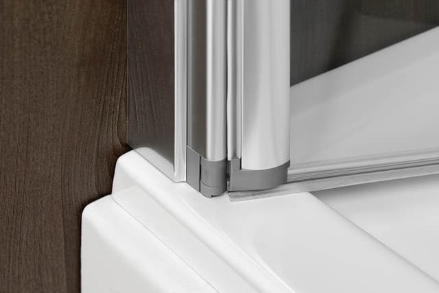 RIONI parawan wannowy podnoszony pneumatycznie, szer. 710mm, srebrny, szkło czyste