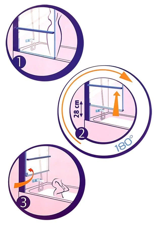 RIONI parawan wannowy podnoszony pneumatycznie, szer. 710mm, srebrny, szkło czyste