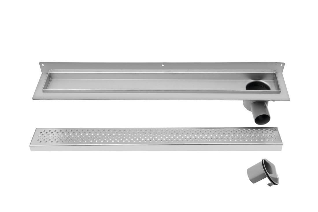 KROKUS odpływ liniowy ze stali nierdzewnej z rusztem, naścienne, L-760, DN50