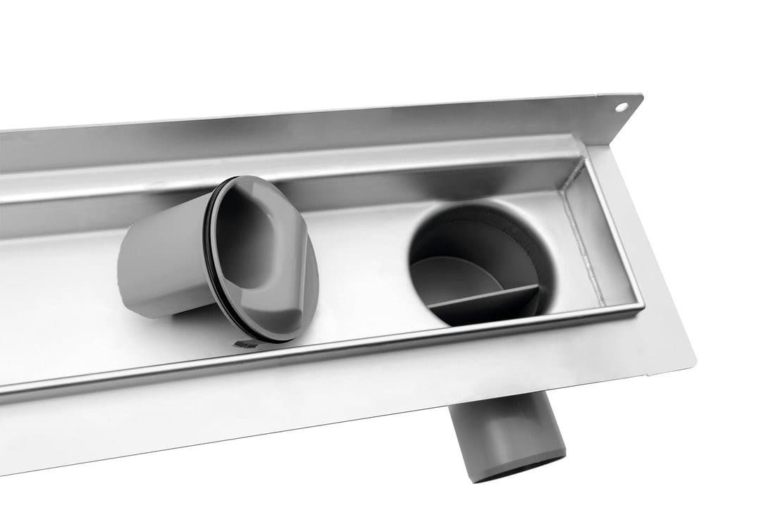 KROKUS odpływ liniowy ze stali nierdzewnej z rusztem, naścienne, L-760, DN50