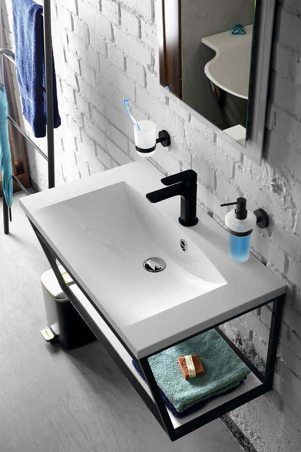 X-ROUND BLACK wiszący dozownik mydła 230ml, szkło mleczne, czarny mat