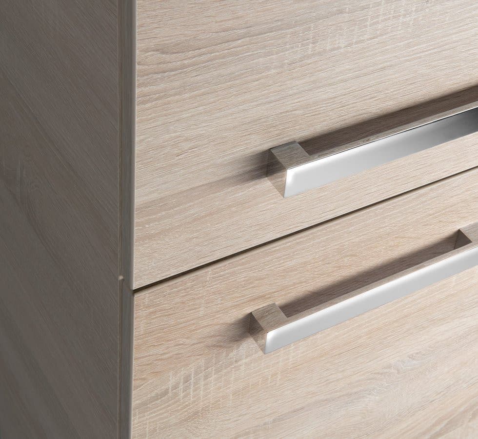 VEGA słupek wysoki z koszem na bieliznę 40x150x31cm, dąb platin