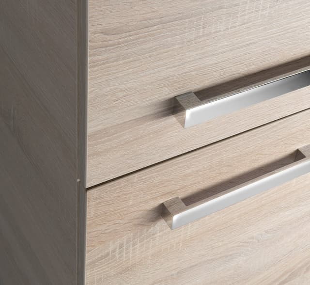 VEGA słupek wysoki z koszem na bieliznę 40x150x31cm, dąb platin