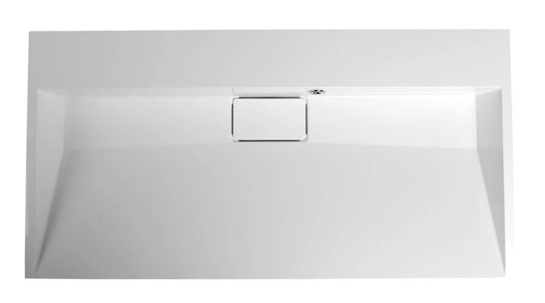 AMUR umywalka kompozytowa z pokrywą odpływu 90x46cm bez otworu na baterię biała